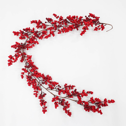 Artificial Pine Garland with Red Berries